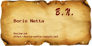 Boris Netta névjegykártya